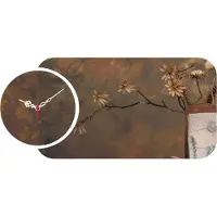 Opviq , YMS-HMA5155, Bunt, Wandklok, 68 x 32 cm, 100% MDF (dikte: 3 mm)