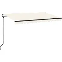 vidaXL Luifel automatisch met LED en windsensor 400x350 cm crèmekleur