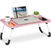 Relaxdays Laptop tafel, Notebookstandaard, Roze