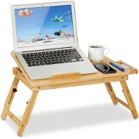 Relaxdays Laptop tafel, Notebookstandaard, Bruin