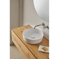 Resigres Lavabo 8003 waskom rond 40x10cm solid surface wit