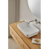 Resigres Lavabo 1301 waskom rechthoekig 50x35cm solid surface wit