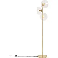 QAZQA Art Deco vloerlamp goud met glas 3-lichts - Ayesha