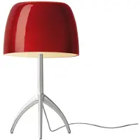 Foscarini Design tafellamp Lumiere grande, dimbaar, rood, Woon-/ Eetkamer, Glas, Design, tafellamp