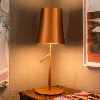 Foscarini Design tafellamp Birdie LED grande, dimbaar, koper, Woon-/ Eetkamer, Kunststof, Design, tafellamp