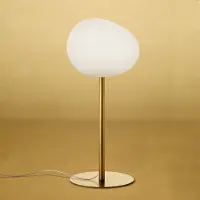 Foscarini Design tafellamp Gregg, dimbaar, messing / goud, Woon-/ Eetkamer, Glas, Design, tafellamp