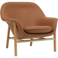 Normann Copenhagen Drape Low Fauteuil Ultra Leather 41574 / Eiken - Fauteuils Leer Brown - 607004
