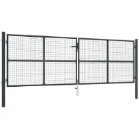 vidaXL Tuinhek van gaas gegalvaniseerd staal 400x125 cm grijs
