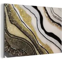 MuchoWow Wanddecoratie Metaal - Aluminium Schilderij Industrieel - Edelsteen - Abstract - Marmer - Natuur - 60x40 cm - Dibond - Foto op aluminium - Industriële muurdecoratie - Voor de woonkamer/slaapkamer