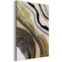 MuchoWow Wanddecoratie Metaal - Aluminium Schilderij Industrieel - Edelsteen - Abstract - Marmer - Natuur - 120x160 cm - Dibond - Foto op aluminium - Industriële muurdecoratie - Voor de woonkamer/slaapkamer