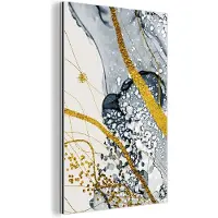 MuchoWow Wanddecoratie Metaal - Aluminium Schilderij Industrieel - Abstract - Goud - Natuur - Kunst - 20x30 cm - Dibond - Foto op aluminium - Industriële muurdecoratie - Voor de woonkamer/slaapkamer