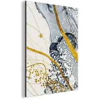 MuchoWow Wanddecoratie Metaal - Aluminium Schilderij Industrieel - Abstract - Goud - Natuur - Kunst - 90x120 cm - Dibond - Foto op aluminium - Industriële muurdecoratie - Voor de woonkamer/slaapkamer