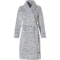 Pastunette dames Badjas Zebra Grey - L - Grijs