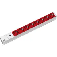 Bachmann C14 stekkerdoos | (8 x Schuko, C14 stekker, Rood/Wit)