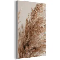 MuchoWow Wanddecoratie Metaal - Aluminium Schilderij Industrieel - Gras - Planten - Natuur - Pampasgras - 120x180 cm - Dibond - Foto op aluminium - Industriële muurdecoratie - Voor de woonkamer/slaapkamer