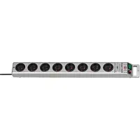 Brennenstuhl Super-Solid 13.500A stekkerdoos met overspanningsbeveiliging 8-voudig zilver 2,5m H05VV-F 3G1,5 *FR*