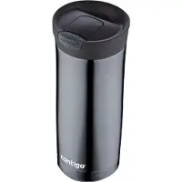 CONTIGO Huron Snapseal thermosbeker, roestvrijstalen isoleerbeker, koffiebeker-to-go, lekvrij, houdt tot 7 uur warm, vaatwasserbestendig BPA-vrij deksel, 470 ml | Gunmetal