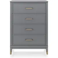DOMUS Kast Westerleigh met 4 laden, mdf, poten van massief hout, hoogte 106 cm, breedte 76 cm
