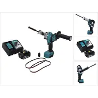 Makita Slijpmachine + polijstmachine, DBS 180 RF1 Accu bandvijl 18 V 9 x 533 mm Borstelloos + 1x accu 3.0 Ah + lader (Bandschuurmachine)