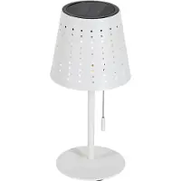 QAZQA Buiten tafellamp wit incl. LED 3-staps dimbaar oplaadbaar en solar - Ferre