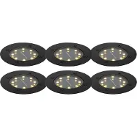 QAZQA Set van 6 grondspots zwart incl. LED IP65 Solar - Terry