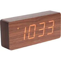 Karlsson Wekker Tube Dark Wood Veneer White Led 21 x 9 cm
