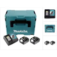 Makita Gereedschap batterijen + laders, Power Source Kit Li 18V met 2x BL1860B accu 6,0Ah + DC18RC lader ( 199480-6 ) + Makpac (18 V)
