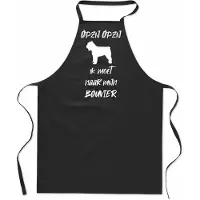 Mijncadeautje Keukenschort - Kookschort - BBQ schort - Cadeau - verjaardag en feest - zwart - 100% katoen - zwart - Opzij Opzij ik moet naar mijn - Bouvier