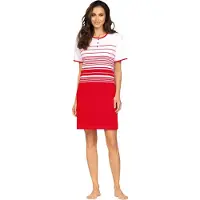 Comtessa Nachthemd 'Sheltered Beachside Red' - Katoen - 90cm - Maat 42