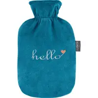 Fashy - Velours Warmwaterkruik - Blauw Hello