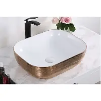 Delivo Nero ronde waskom geborsteld rose goud 32x44 cm