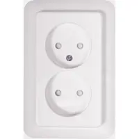 Kopp Rivo wandcontactdoos dubbel KV inbouw Glanzend wit RAL 9010