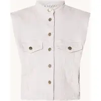 10DAYS Cropped Twill Gilet Pale Lilac Maat: L | Gilets Outlet | Dames | Roze