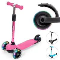 LifeGoods HappyStep - Kinderstep - Step 2-5 Jaar - 3 Lichtgevende Wielen - Jongens/Meisjes - Roze