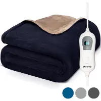 Auronic Elektrische Warmtedeken - Bovendeken - 2 Persoons - 3 Warmtestanden - Met Timer - 200 x 180 cm - Blauw