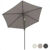 LifeGoods Parasol - Ø270 cm - 30° Kantelbaar - Waterdicht - met Hoes - Taupe