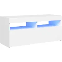 vidaXL Tv-meubel met LED-verlichting 90x35x40 cm wit