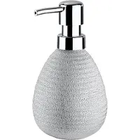 Wenko zeepdispenser Polaris 390 ml 16,2 cm keramiek zilver