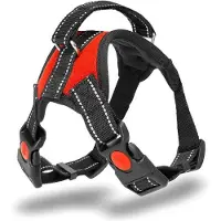 Nobleza Hondentuig met Handvat - Reflecterend Hondenharnas - Verstelbaar 64-84 cm - Veiligheidssluiting - Maat L - Rood