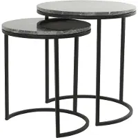 Light & Living bijzettafel alfio Ø49x53.5cm bruin set van 2
