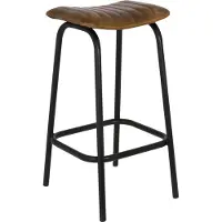 Light & Living Barkruk CARROW - Leer Bruin