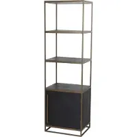 Light & Living Kast half open 55x40x180 cm CHISA hout zwart-ant brons (Bruin)