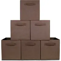 LifeGoods Kast Organizers - 6 Stuks - 20L - Textiel - Bruin