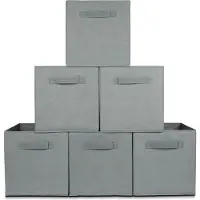 LifeGoods Kast Organizers - 6 Stuks - 20L - Textiel - Grijs