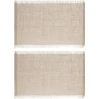 Secret De Gourmet Set van 6x stuks placemats uni lichtbruin jute 45 x 30 cm - Placemats