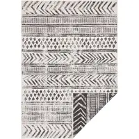 NORTHRUGS Dubbelzijdig Buitenkleed Biri - Zwart/Crème 160 x 230 cm