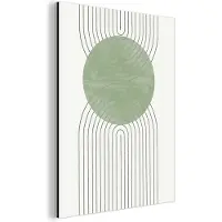 MuchoWow Wanddecoratie Metaal - Aluminium Schilderij Industrieel - Lijnen - Cirkel - Groen - Abstract - 120x160 cm - Dibond - Foto op aluminium - Industriële muurdecoratie - Voor de woonkamer/slaapkamer