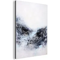 MuchoWow Wanddecoratie Metaal - Aluminium Schilderij Industrieel - Zwart - Wit - Verf - Abstract - 90x120 cm - Dibond - Foto op aluminium - Industriële muurdecoratie - Voor de woonkamer/slaapkamer
