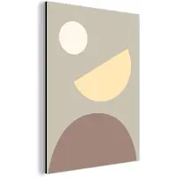 MuchoWow Wanddecoratie Metaal - Aluminium Schilderij Industrieel - Vormen - Abstract - Cirkel - Geel - 120x160 cm - Dibond - Foto op aluminium - Industriële muurdecoratie - Voor de woonkamer/slaapkamer