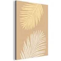 MuchoWow Wanddecoratie Metaal - Aluminium Schilderij Industrieel - Bladeren - Geel - Natuur - Planten - 60x80 cm - Dibond - Foto op aluminium - Industriële muurdecoratie - Voor de woonkamer/slaapkamer
